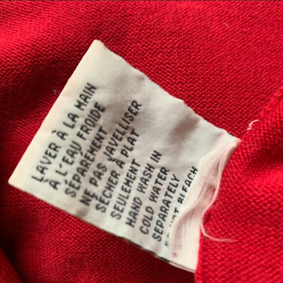 JACOB - RED Cardigan buttons down crew neck - Colored flowers embroidery large - Picture 11 of 11